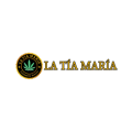 logo la tía maría: sello dorado con hoja verde