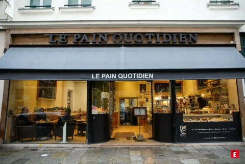 le pain quotidien : façade de boulangerie café
