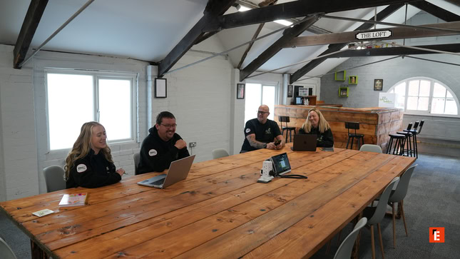 loft meeting room with team discussion