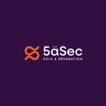 logo 5àsec pressing violet et orange symbole infini