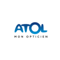 logo bleu atol avec le slogan mon opticien