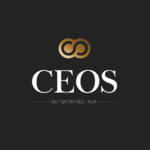 logotipo ceos dorado para networking ejecutivo