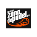 logo pádel naranja con texto web y raqueta