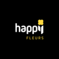 logo minimaliste fleur jaune sur fond noir