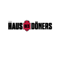 haus des döners logo mit rotem spieß emblem