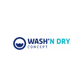 logo wash’n dry laverie moderne bleu et turquoise