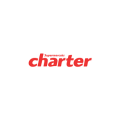 logotipo minimalista «charter» rojo en cursiva