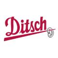 ditsch logo in roter schreibschrift mit brezel emblem