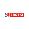 logotipo eroski en rojo y azul