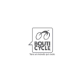 logo boutique vélo minimaliste gris — pictogramme deux roues