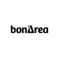logotipo bonarea negro y verde con a triangular