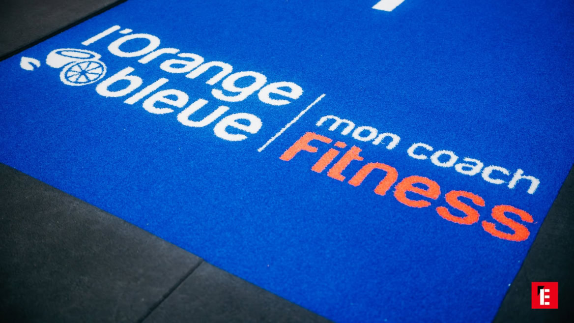 tapis fitness bleu lorange bleue