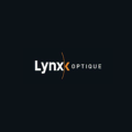 logotype lynx optique minimaliste noir et orange