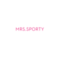 mrs.sporty pinkes minimalistisches logo auf weißem hintergrund