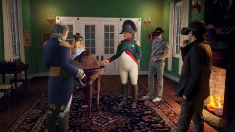 officiers napoléoniens et réalité virtuelle autour dun globe