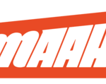 dynamisches oranges panel mit weißem mmaah! logo