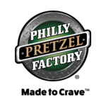 philly pretzel factory logo — metallic green badge