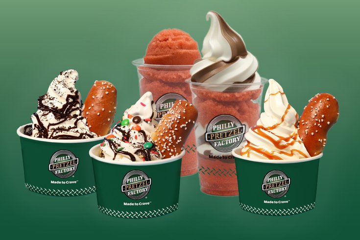 philly pretzel factory soft serve, slush & pretzel sticks