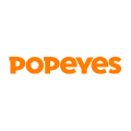 logo tipografico popeyes arancione su sfondo bianco