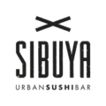 logo sibuya: sushi bar urbano con palillos cruzados