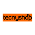 logotipo tecnyshop con icono de señal tecnológica