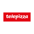 logotipo telepizza rojo rectangular con texto blanco