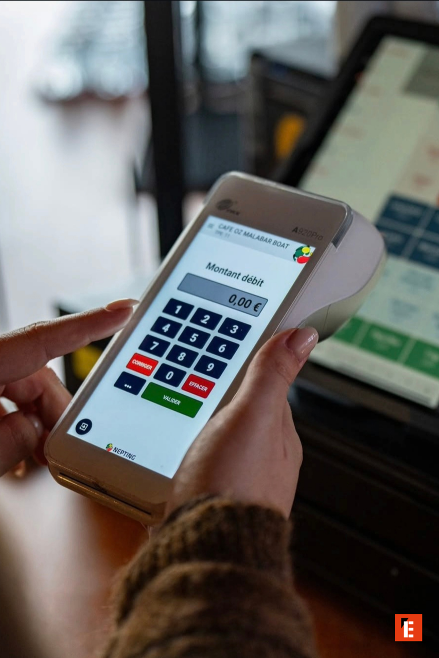 terminal de paiement tactile portable — saisie en euros