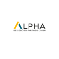 alpha logo mit gelbem und blauem a symbol