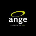 logo ange halo vert lime sur fond noir