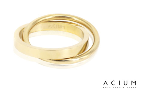 anillos de oro amarillo acium minimalistas y apilables