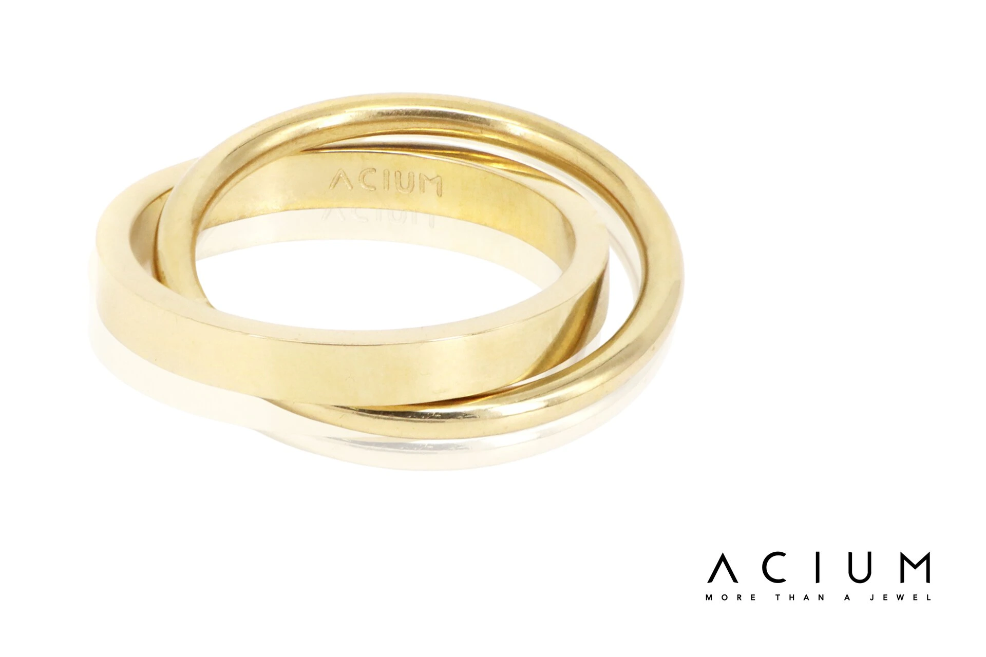 anillos de oro amarillo acium minimalistas y apilables