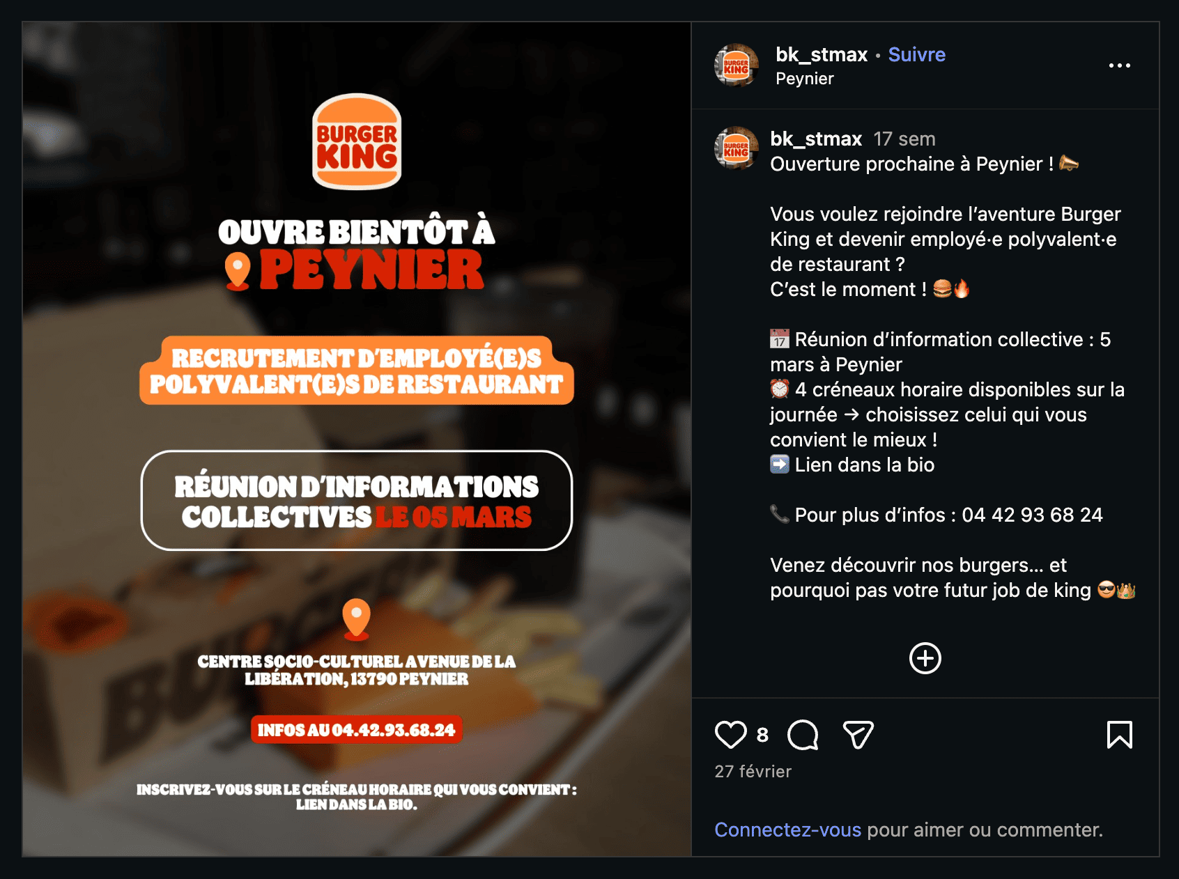 burger king abre en peynier: empleo y reunión 5 marzo