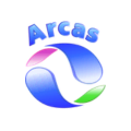 logotipo arcas circular azul y verde brillante