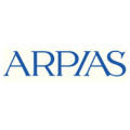 logotipo arpias serif azul con línea dorada
