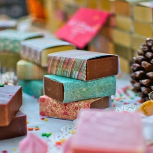barrette di cioccolato artigianali in carta decorata