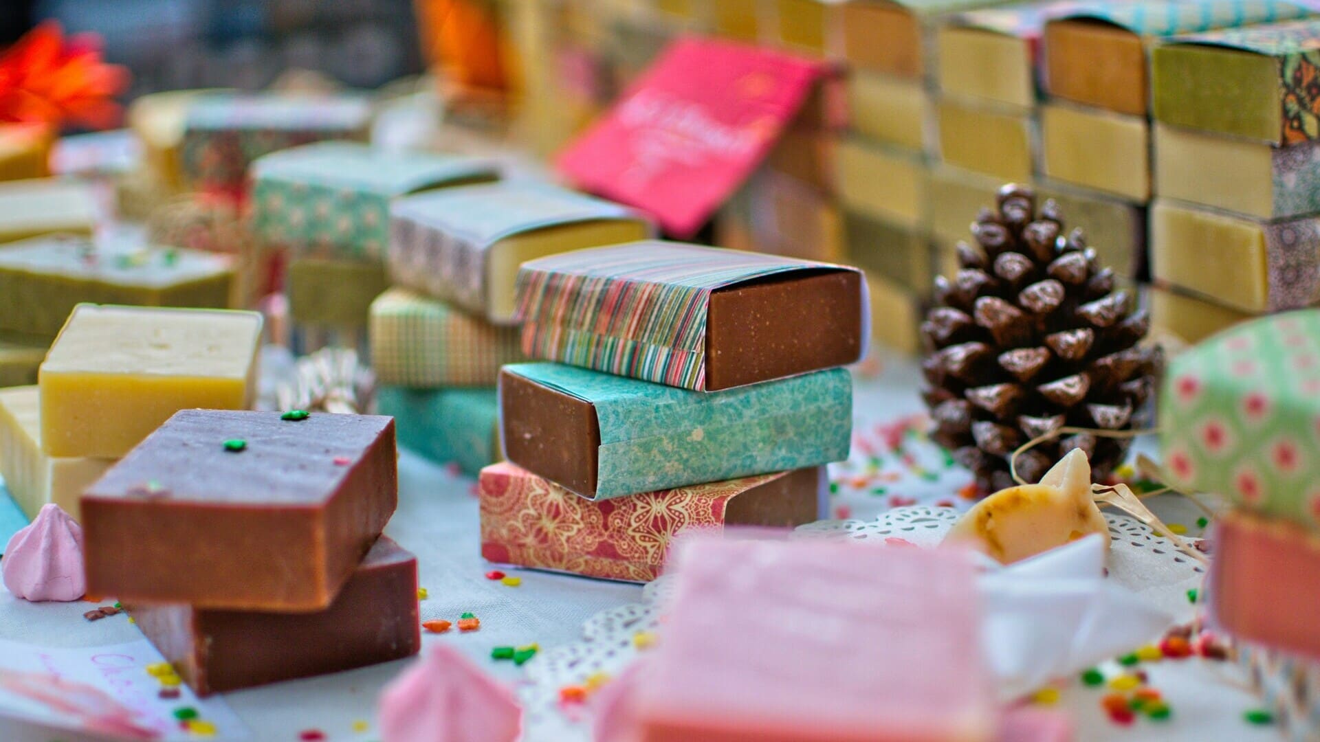barrette di cioccolato artigianali in carta decorata