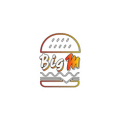 logo burger minimaliste « big m » style rétro