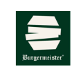 burgermeister logo mit frakturschrift auf dunkelgrün