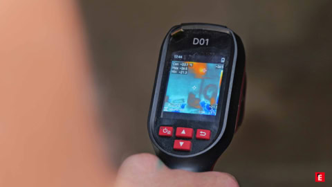 caméra thermique d01 en main, Écran infrarouge coloré