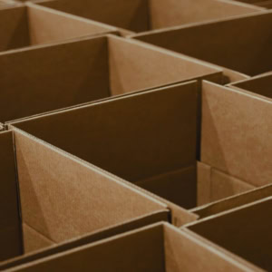 compartiments en carton vides pour stockage