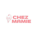 logo chez mamie — cornet de glace rose pastel