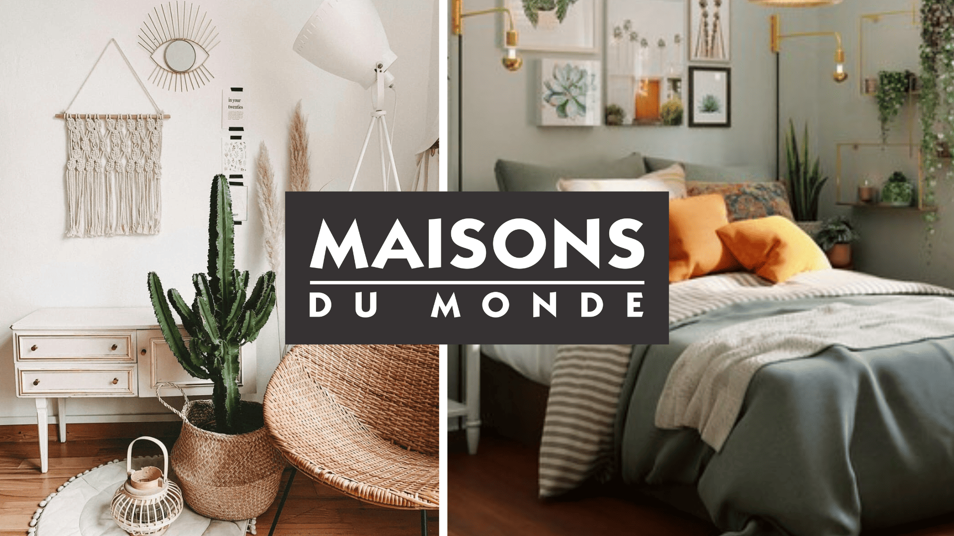 style bohème et contemporain : rotin, macramé, plantes