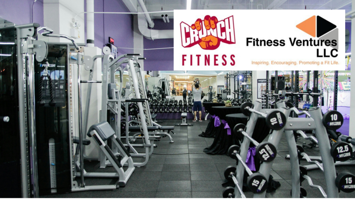 modern crunch gym interior with free weights