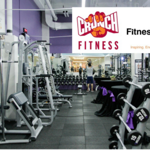 modern crunch gym interior with free weights