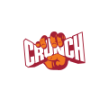 crunch orange basketball badge with bold red outline