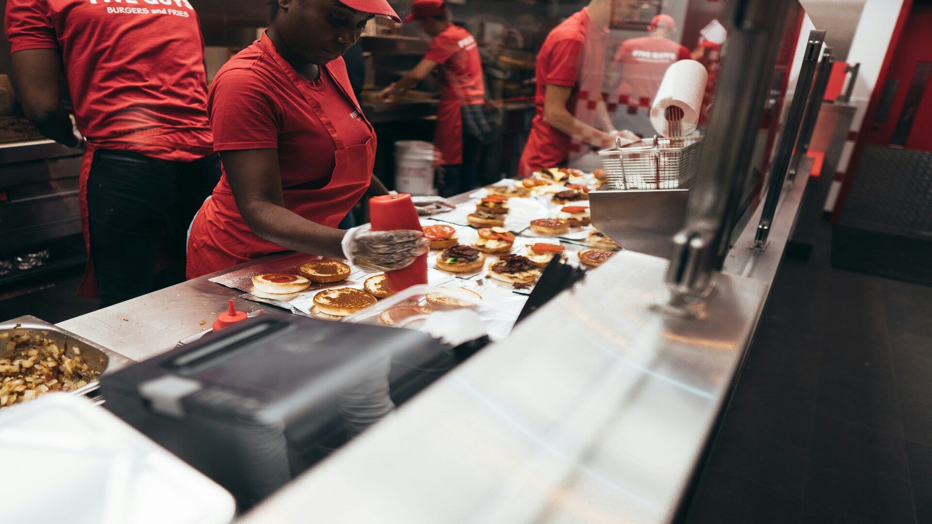 ligne dassemblage de burgers en restauration rapide