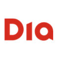 logotipo rojo dia en icono circular minimalista