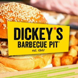 dickeys barbecue pit sesame burger and tater tots