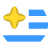 icône ronde Étoile jaune et rayures bleues