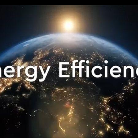 global energy efficiency: sunrise over city lights